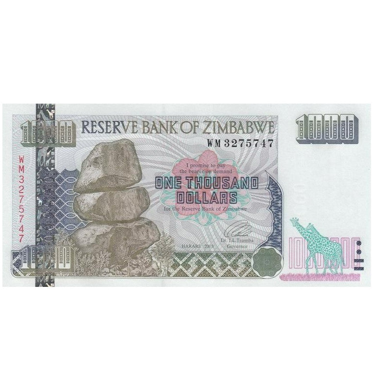 Zimbabwe 1000 Dollars 2003 Pick 12b